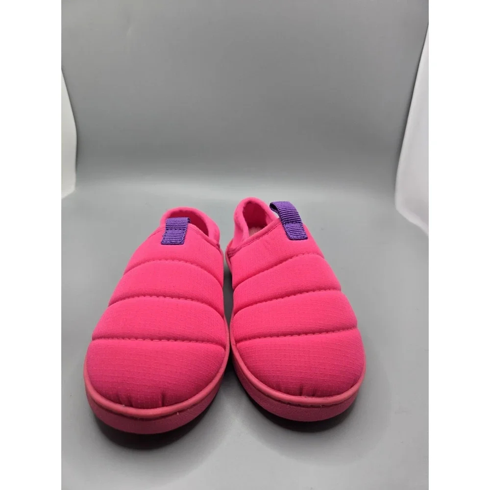 Wonder‎ Nation Girls Pink Quilted Slip On Slippers Cozy Indoor Shoes